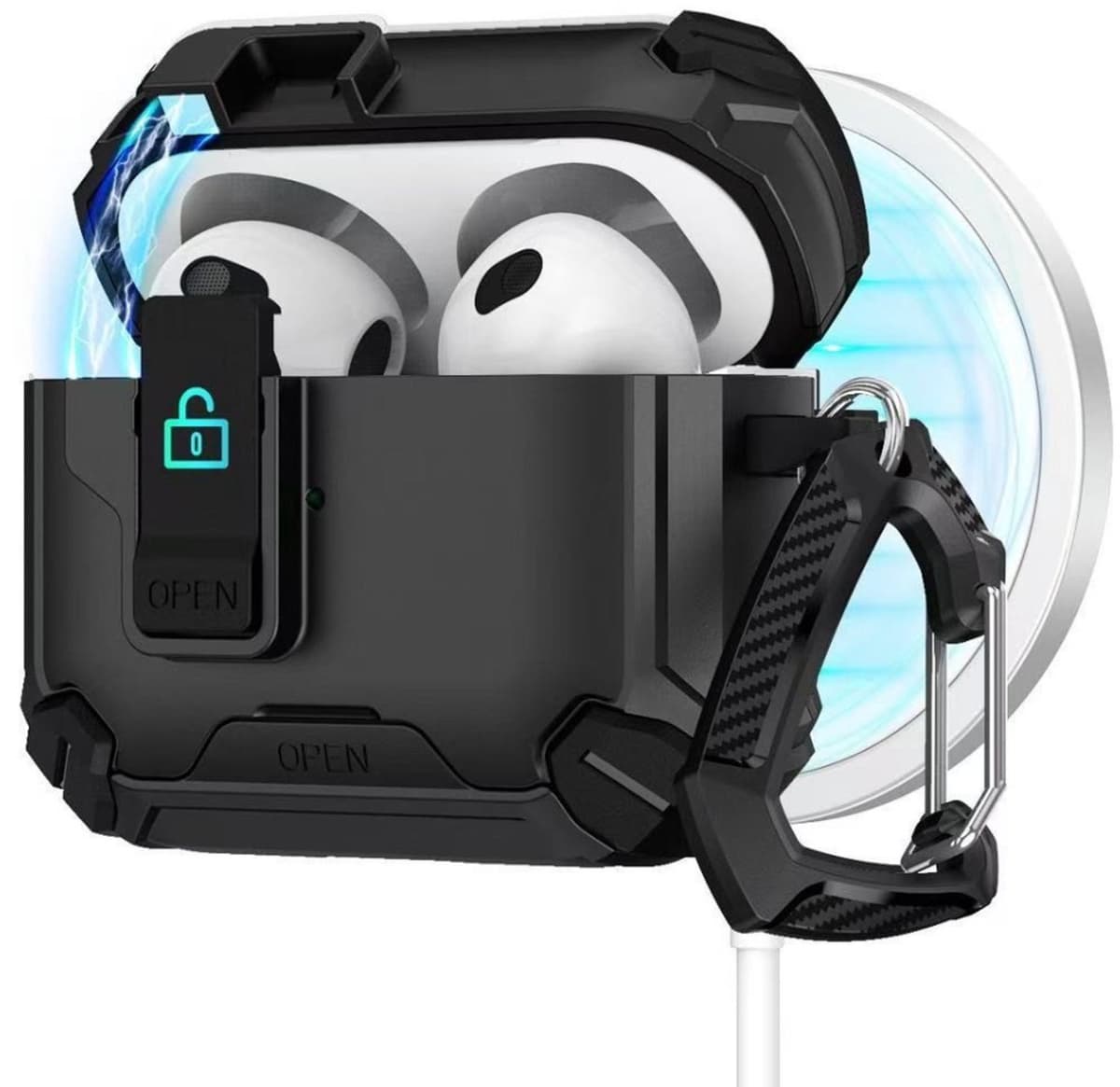 Magnetische AirPods 4 Hoes: TPU PC Beschermhoes met Standaard compatibel met Apple AirPods 4 — afbeelding 1