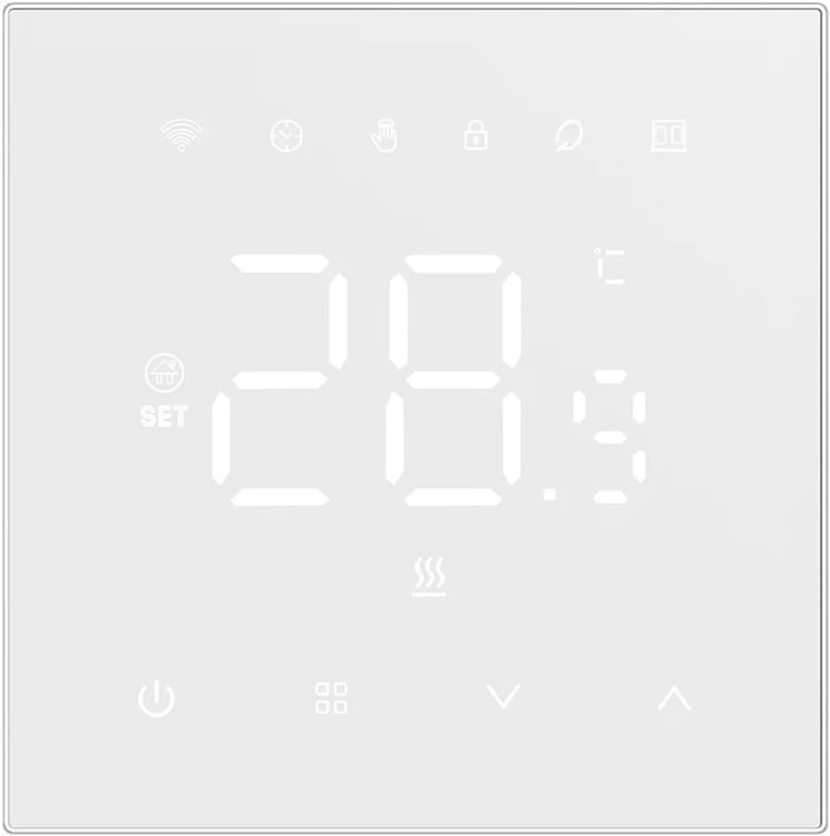 Slimme Thermostaat - Digitale Regelaar - Vloerverwarming Regelen - App Bediening Mogelijk - 3A - Wit — afbeelding 1