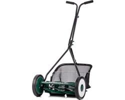 Haspel Grasmaaier - Duwmaaier Gazonmaaier - Gazon Onderhouden - 7-Bladige Molenmaaier - 16 inch snijbreedte - Groen