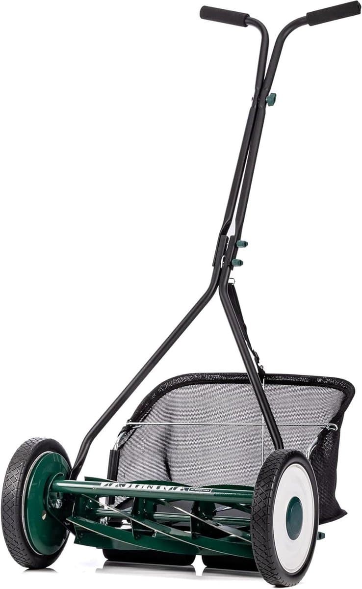 Haspel Grasmaaier - Duwmaaier Gazonmaaier - Gazon Onderhouden - 7-Bladige Molenmaaier - 16 inch snijbreedte - Groen — afbeelding 1
