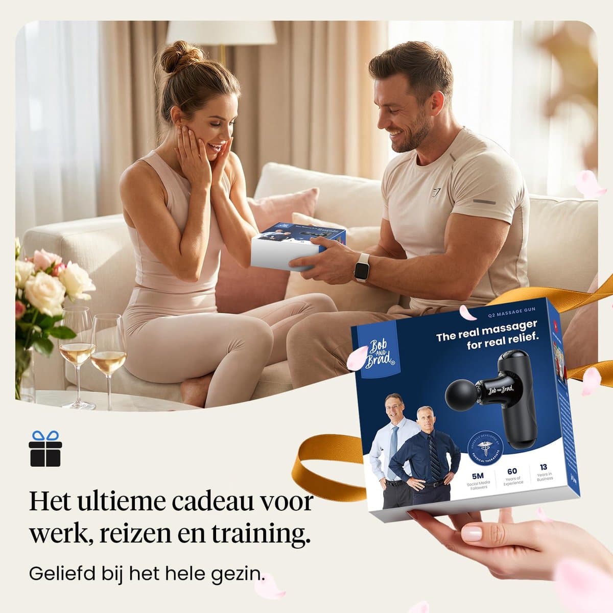 Massage Gun Mini – 5 Snelheden – 5 Opzetstukken – USB-C Oplaadbaar – Stil 40 dB – 3000 RPM — afbeelding 1