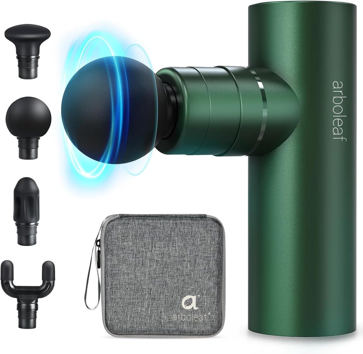 Thijox - Massagepistool Mini voor Diep Weefsel - Draagbaar Spiermassagepistool met 4 Siliconen Koppen - 3200 RPM Pijnverlichting Thuis, Kantoor, Train — afbeelding 1