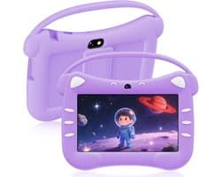 SnelShoppen - Kids Tablet 7 Inch Android voor Kinderen - Paars - WiFi, Bluetooth, Dubbele Camera, Ouderlijk Toezicht, 2GB RAM, 32GB ROM - Voor Jongen
