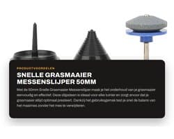 Dailygoods - Snelle Grasmaaier Messenslijper - 50mm Slijpsteen - Voor Outdoor Gebruik - Grasmaaier Onderhoud - Geschikt voor Grastrimmers