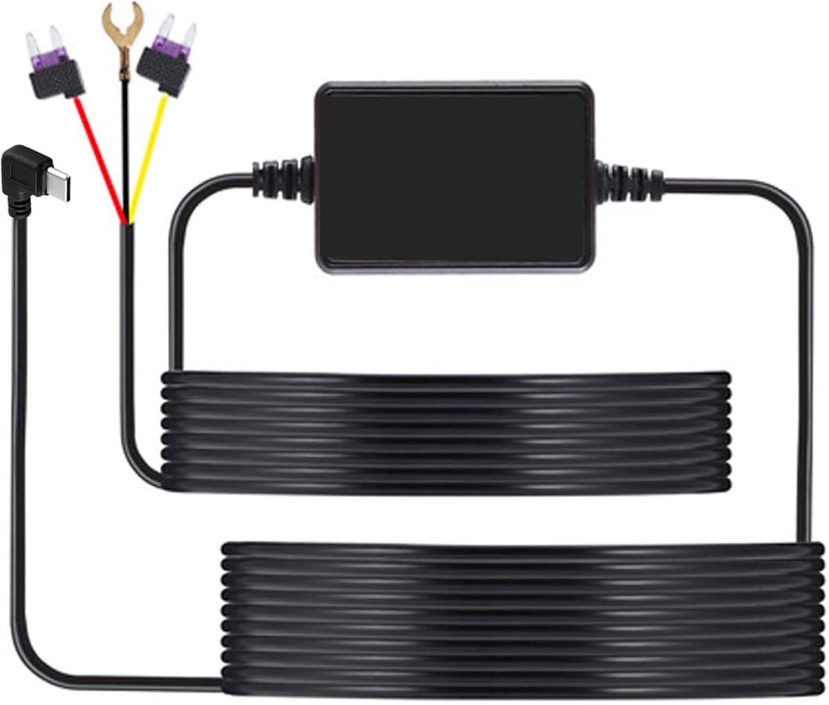 Hardwire Kit Dashcam Type C - 3m Kabel - 12V/24V naar 5V - 24-uurs parkeerbewaking - ShopVlot — afbeelding 1