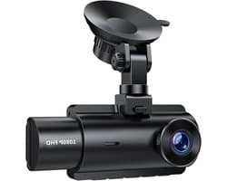 Dashcam 3 Kanaals - Auto Camera Recorder - Veilige Rit Registratie - Ingebouwde GPS - 170 Graden Hoek - Zwart