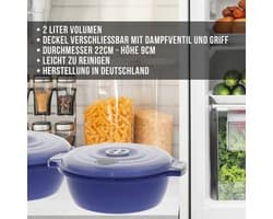 Stapelbare Magnetronkomset van 2 - 1,8 Liter met Stoomventiel - Vaatwasserbestendig en Ruimtebesparend