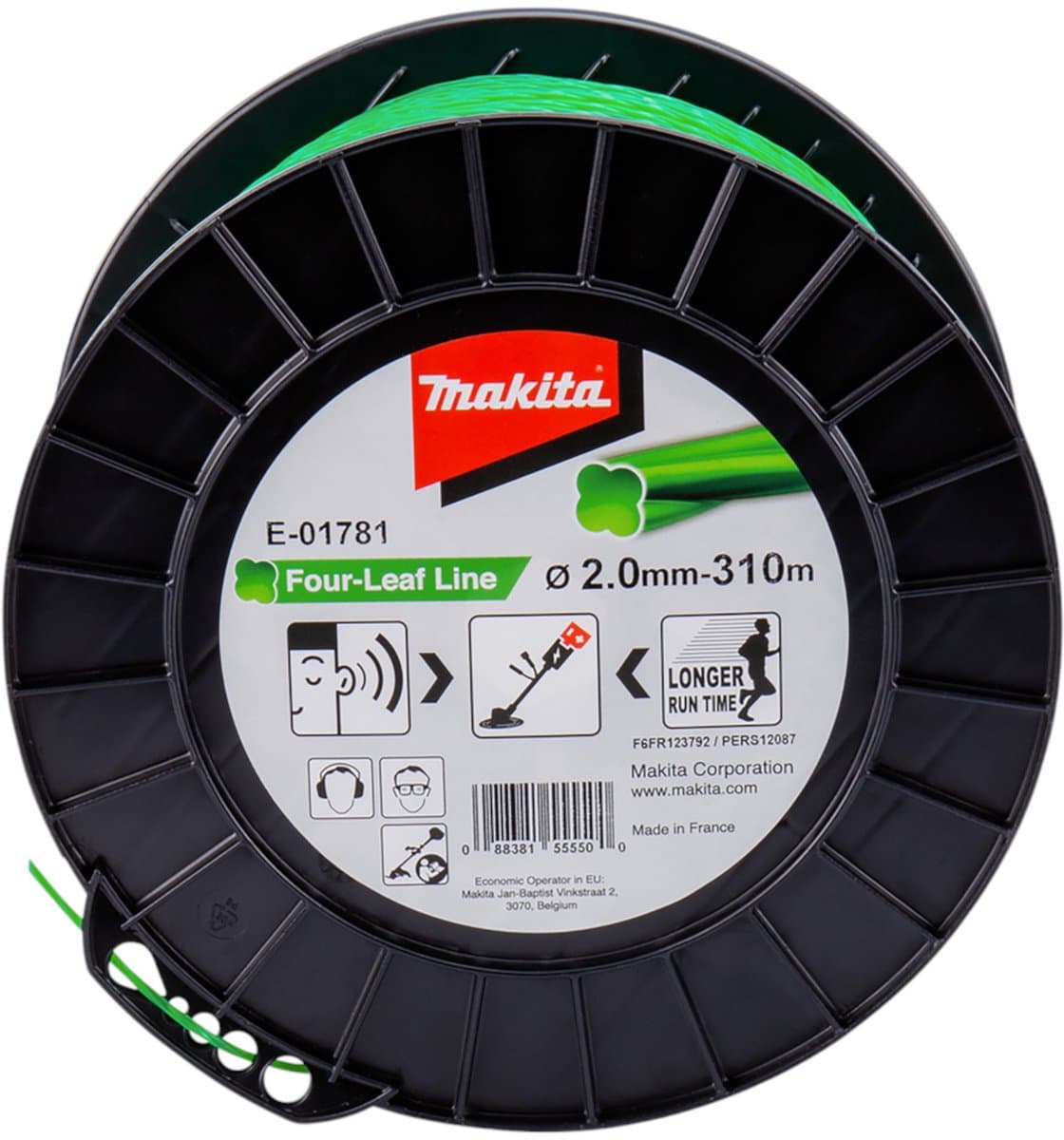 Makita maaidraad Vierbladig groen 310 m Ø 2 mm - E-01781 — afbeelding 1