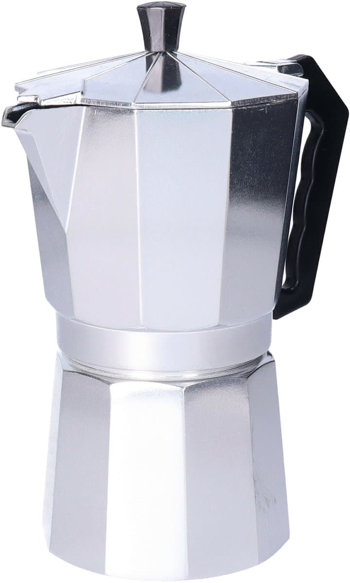 Zilveren percolator / espresso apparaat voor 9 kopjes - 400 ml - Koffiezetapparaat - Koffiezetter voor camping/caravan — afbeelding 1