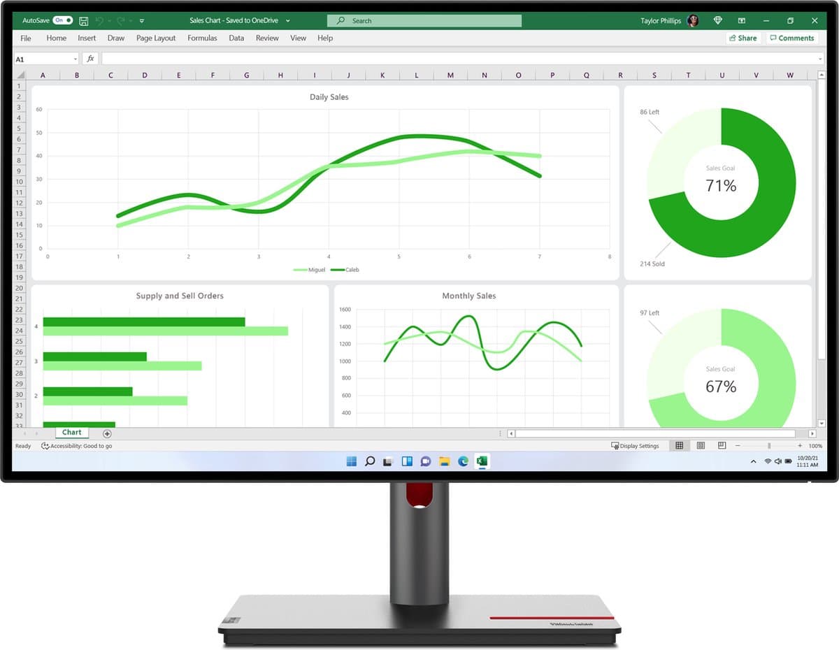 Monitor Lenovo P27Q-30 27" IPS — afbeelding 1