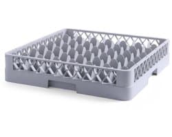 Vaatwaskorf Glaswerk - Glazen Mand - Efficiënt Reinigen - 36 Vakken Indeling - 50x50cm - Grijs