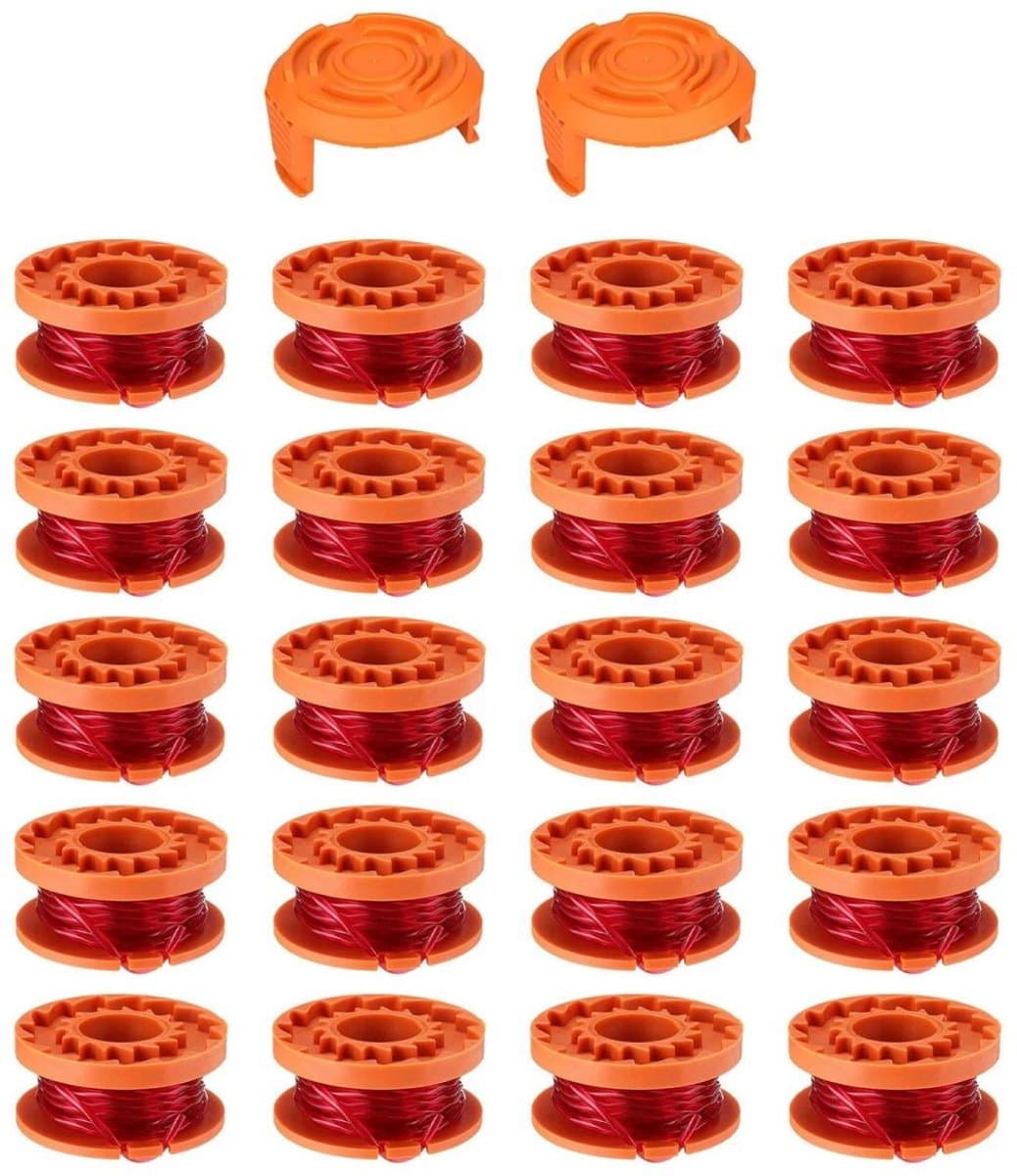 GELLDG 20 Stuks Rasentrimmerspulen - Vervangspolen voor Grasmaaier - Gemakkelijk Te Installeren met Efficiëntere Snijprestaties - Geschikt voor Worx Accu Rasentrimmer - Duurzaam Plastic Materiaal - 57x32mm — afbeelding 1