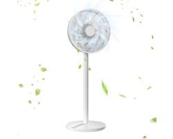Staande Ventilator - Vloerventilator Stijlvol - Zomerse Koelte - Stil en Krachtig - Verstelbare Hoogte - Wit