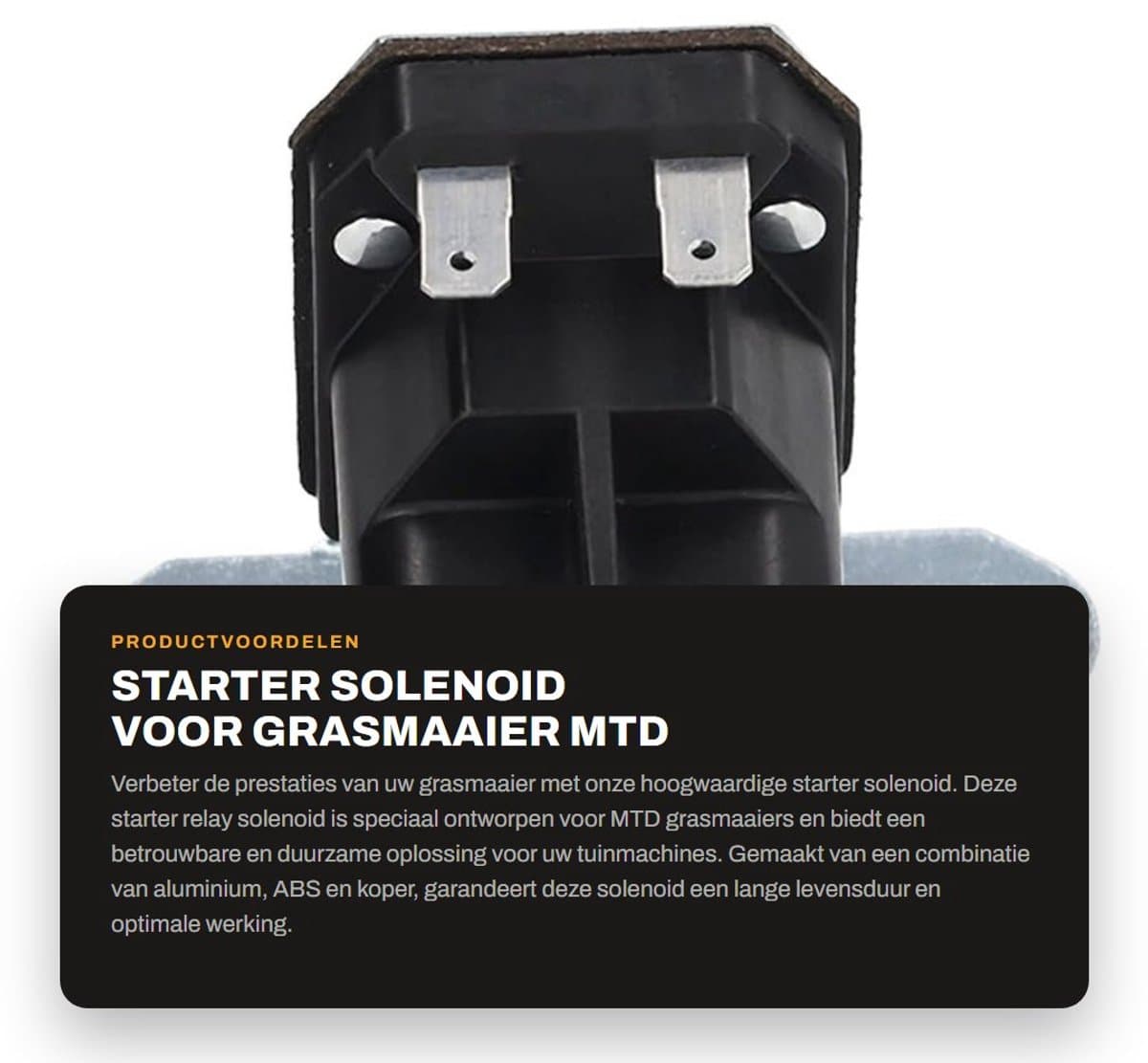 Dailygoods- Startrelais Aluminium - Starter Solenoid - 12V - Geschikt voor MTD - Vervangt OEM 725 04439B - Duurzaam en betrouwbaar - Startsolenoïde — afbeelding 1