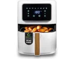 Heteluchtfriteuse - Airfryer - Gezond Koken - Keramische Coating - 6.9 Liter - Wit