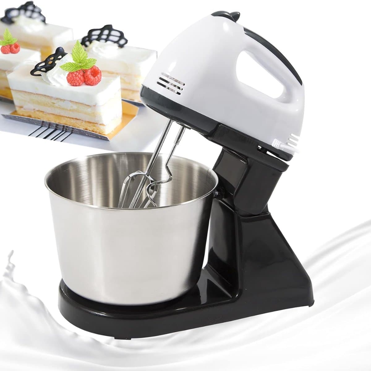 RWB® Mixer met Mengkom - Keuken Mixer - Mix Machine - Zwart - 28 x 16 x 29 cm — afbeelding 1