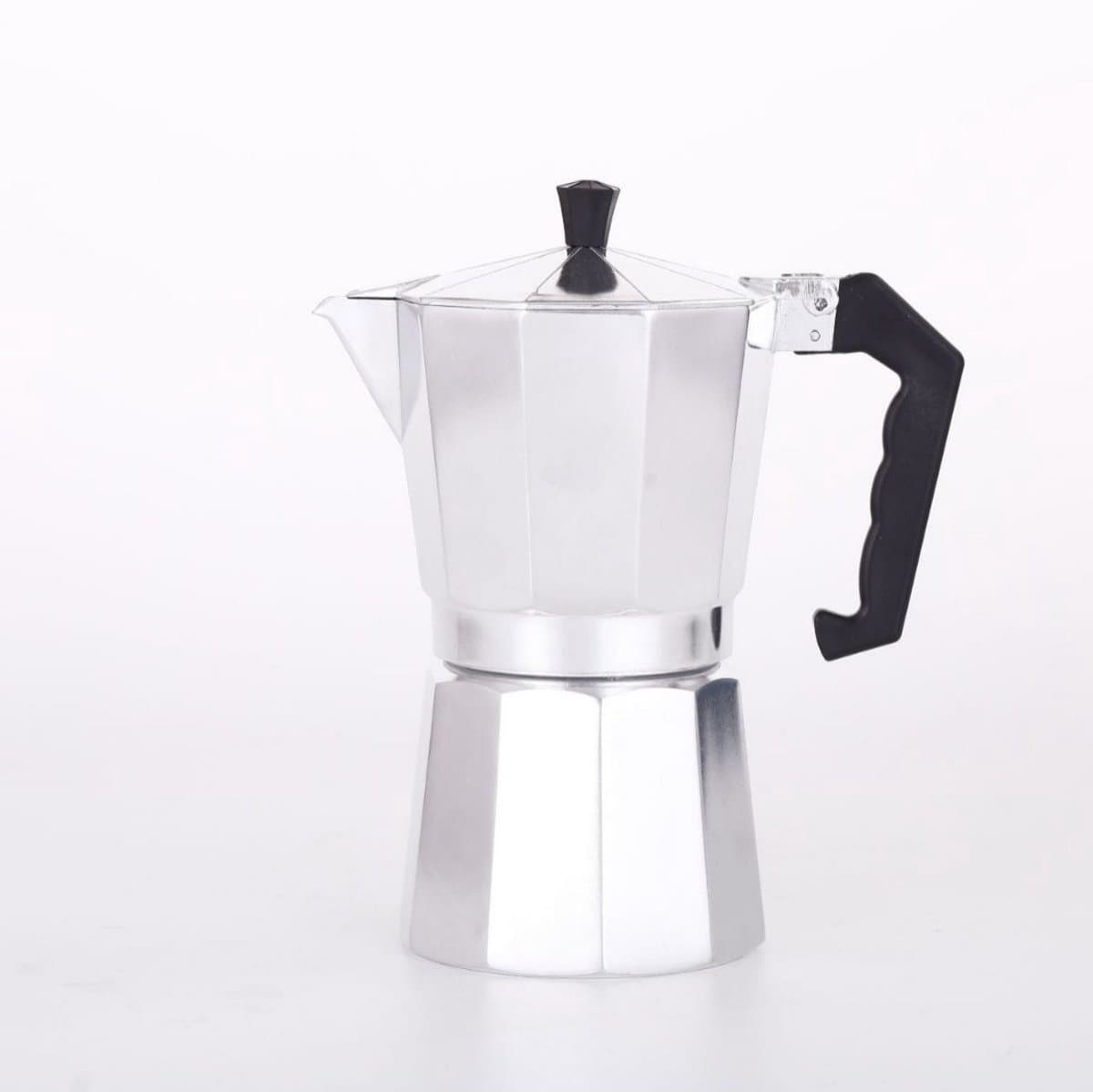Mokapot met een inhoud van 9 kopjes, aluminium behuizing, een klassieke espressomachine voor thuisgebruik en op de camping. — afbeelding 1
