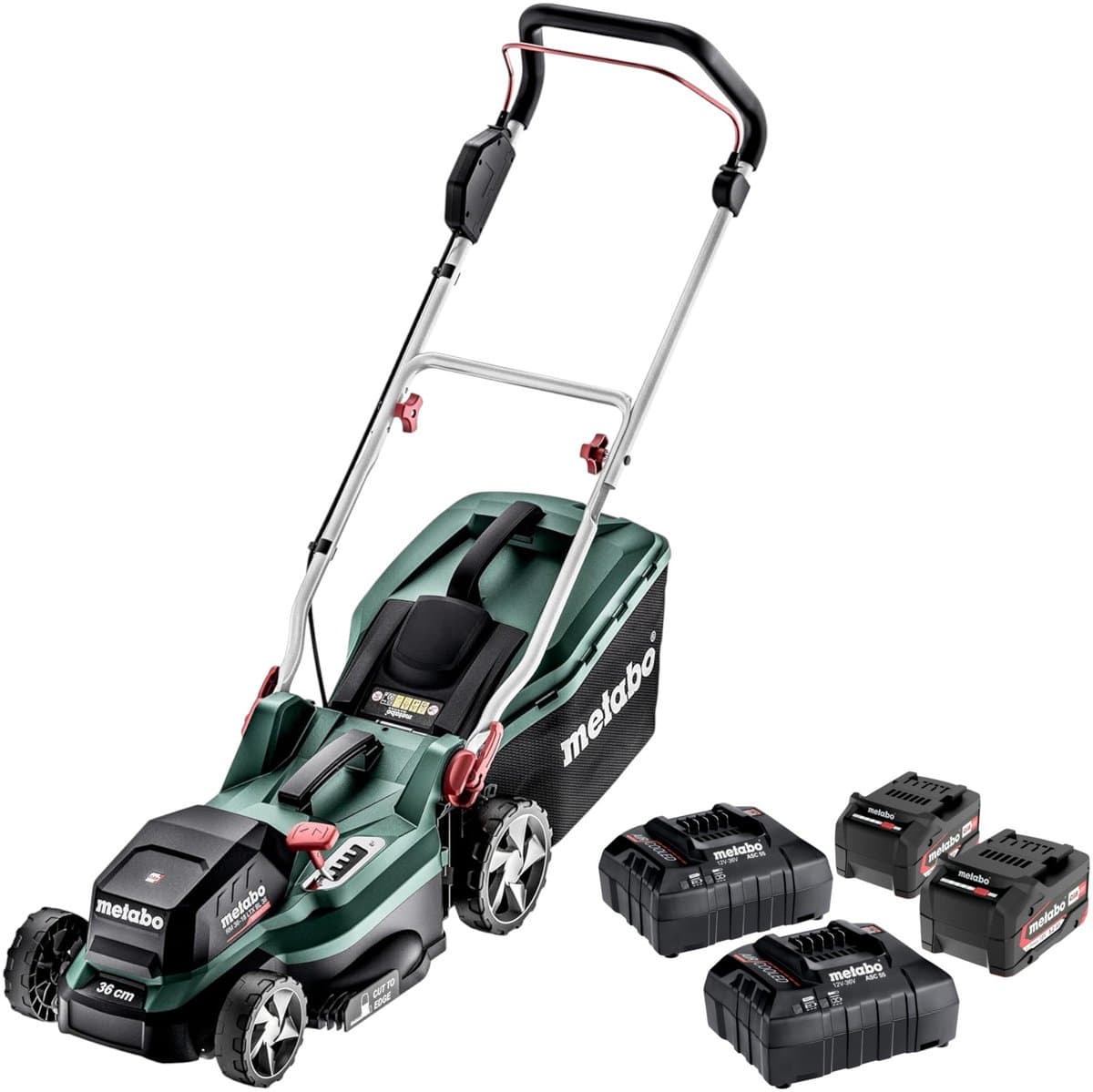 Metabo Tuinapparatuur - 36 V ACCU grasmaaier, werkbreedte 36 cm, 2x accu 5,2 Ah Li-Power, 2x lader 601716650 — afbeelding 1