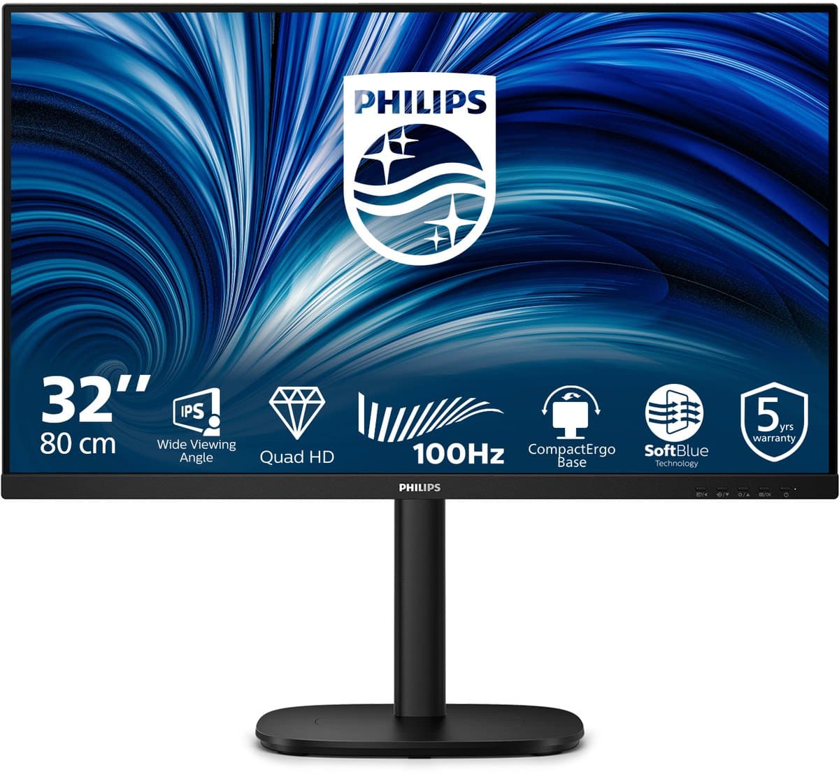 Philips 3000 series 32B2N3500/00 computer monitor 80 cm (31.5") 2560 x 1440 Pixels Quad HD LCD Zwart — afbeelding 1
