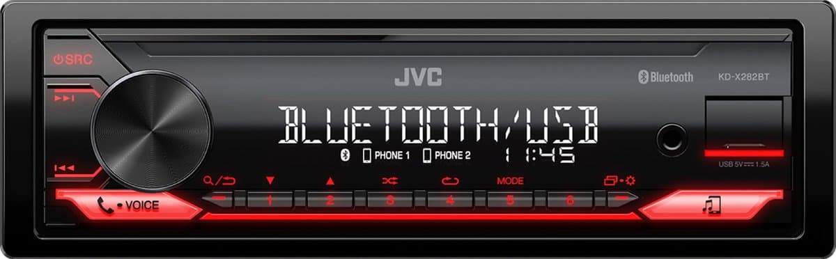JVC KD-X282BT Autoradio - Rood — afbeelding 1