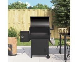 vidaXL - Pelletbarbecue - met - schoorsteen - 104 - cm - ijzer - zwart