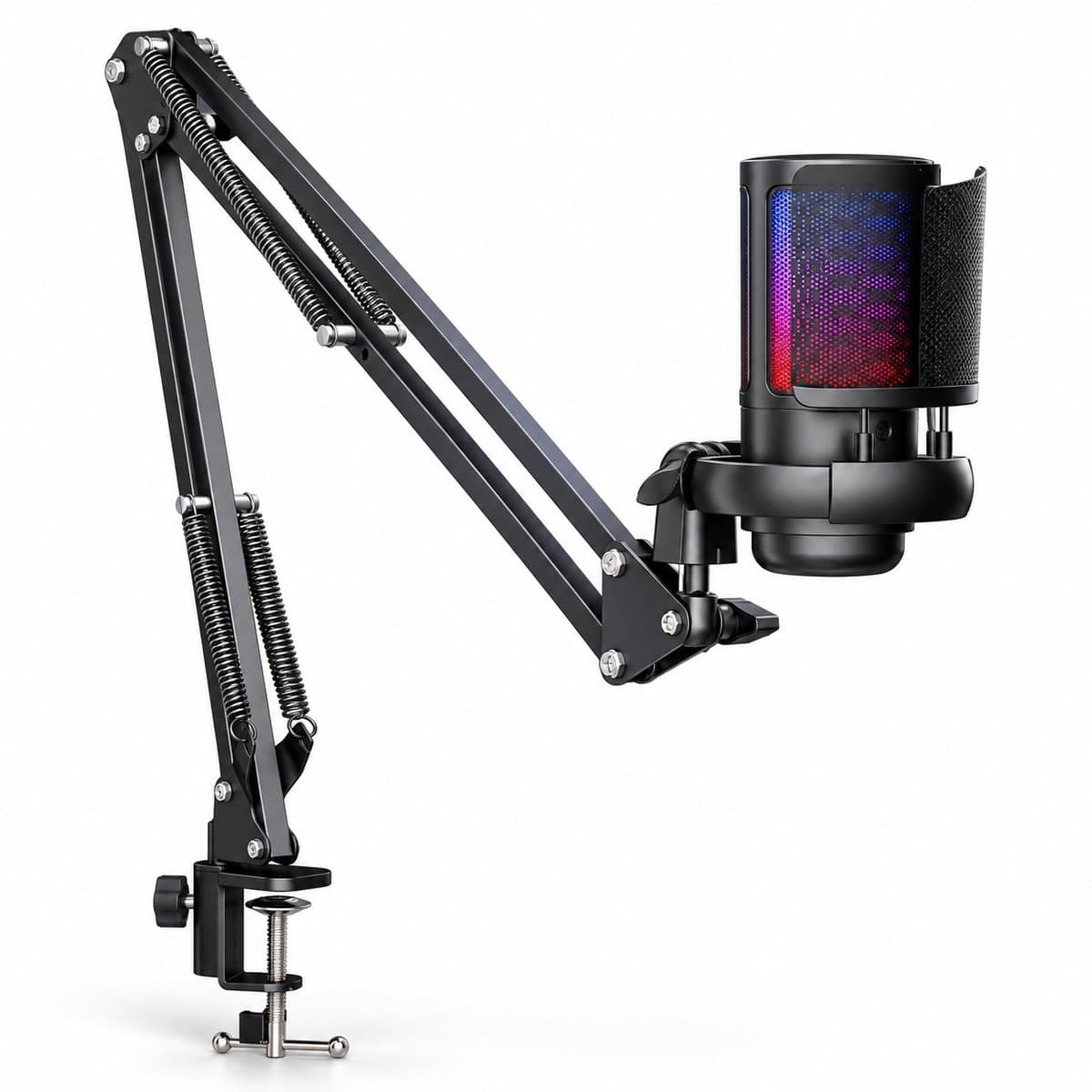 Gaming microfoon met arm - USB - Condensator - RGB - Voor pc — afbeelding 1