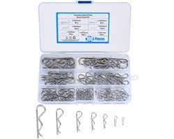 100-delige stalen splitpennen set, Roestvrij stalen RC Clips, Borghulzen, Veerclip Set, Carrosserieclips, Veiligheidsclips, Bevestigingsclips geschikt voor tractoren, grasmaaier en auto's