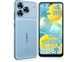 CUBOT A50 Smartphone - 20GB RAM - 128GB ROM - 6,58" - Android 16 - 5000 mAh - NFC - GPS - mobiele telefoon - Blauw