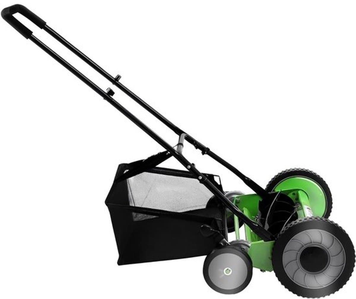 Handgrasmaaier - Handmaaier - Voor gazononderhoud - Milieuvriendelijk aangedreven - 50 cm maaibreedte - Groen en zwart — afbeelding 1