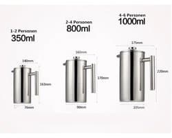 350 ml roestvrijstalen French press, dubbellaags filter, koffiezetapparaat/theemaker Geschikt voor opschenken, draagbaar Geschikt voor op de camping.