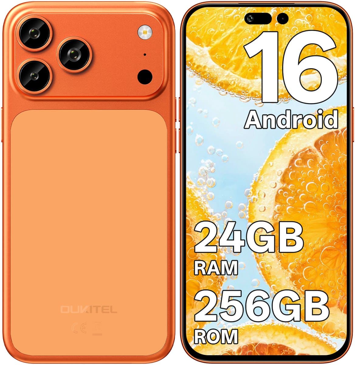 OUKITEL C17PLUS Smartphone 24GB RAM-256GB ROM-6.9 inch 120HZ HD-64MP AI Camera -5000mAh-Android16-4G — afbeelding 1