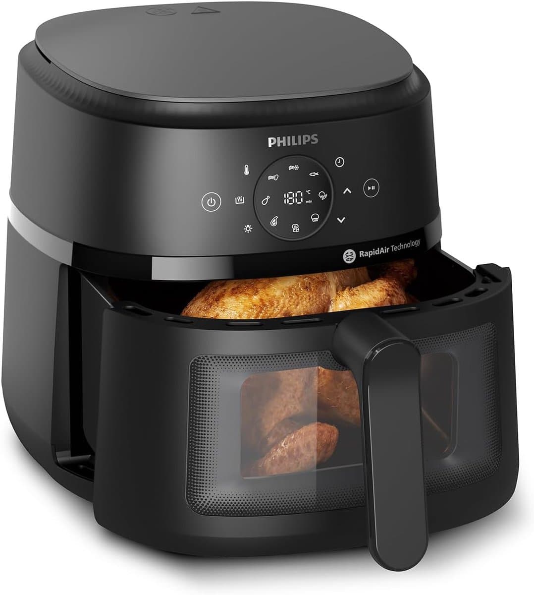Philips 2000 Series Airfryer XXL - Kijkvenster - RapidAir - 6.2L - Voor 5 Personen - Zwart — afbeelding 1