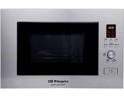 Inbouwmagnetron - met grillfunctie - voor het snel bereiden van maaltijden - roestvrij staal - 23 liter - zilver