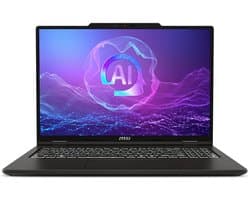 MSI Venture 16 AI A2HMG-064NL Intel Core Ultra 9 285H Laptop 40,6 cm (16) 2K Ultra HD 64 GB DDR5-SDRAM 1 TB SSD Wi-Fi 6E (802.11ax) Windows 11 Pro Grijs