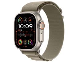 Apple Watch Ultra 2 GPS + Cellular 49 mm titanium met Alpine Loop olijfgroene band MREY3FD/A - maat M