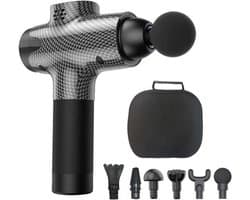 Spiermassager - Fasciagun - Spierherstel - Borstelloze motor - 20 snelheden - Zwart