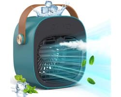 Mobiele Airco - Mini Aircooler - Mini Aircooler met Water USB - Koelventilator - Draagbare Luchtkoeler met watertank - Ventilator - 3 windsnelheden - Airco Alternatief - 128ML - 4000 mAh - Voor kamperen, tent, auto, kamer, thuis - groente