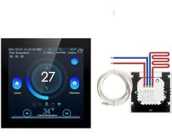 Slimme Thermostaat - Wifi Regelaar - Comfort Verwarmen - Weerstation Functie - 16A Belasting - Wit