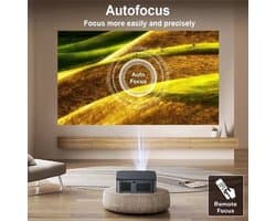 Xiwbsy - 8G Manual Focus1 - Beamer - Projector Beamer - Mini Meamer - 4k - Full HD 1080P - 1920x1080dpi - Automatische focus - met WiFi - 25000Lumens - 108W - Zwart