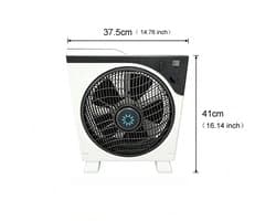 House Of Atelier - Boxventilator - Vloerventilator - Krachtige Luchtstroom - 3 Uur Timer - 3 Snelheden - 41x 37.5 cm - Wit/Grijs