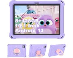 SnelShoppen - YOBWOK Kindertablet 10,1 inch met Wifi, Android 13, 8 GB RAM, 128 GB ROM, Ouderlijk Toezicht, 6000 mAh, Educatief, HD 1280X800, Google P
