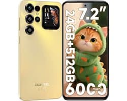 OUKITEL C68 Plus Mobiele Telefoon met 512 GB Opslag, 6000 mAh Accu, Android 15, Dubbel Beeldscherm