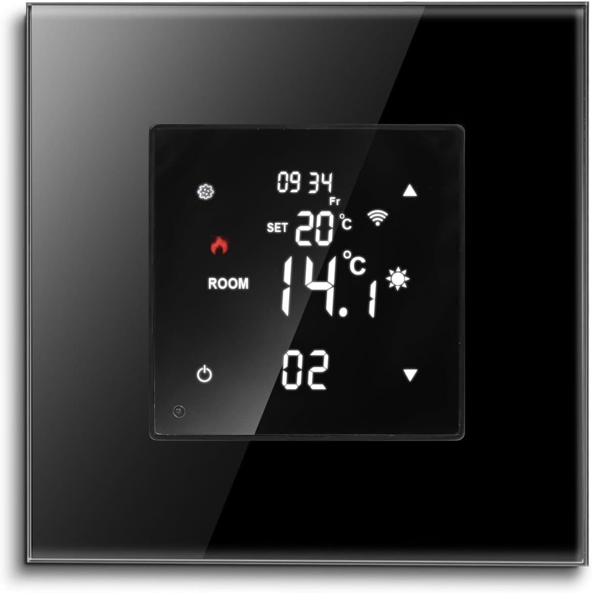 Slimme Thermostaat - Kamertemperatuurregelaar - Energie Besparen - Touchscreen Bediening - 16A - Zwart — afbeelding 1