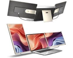 KAD® Portable Monitor - Full HD Portable Display voor MacBook & Windows - Draagbare Monitor voor Thuiswerk & Reizen - Zwart - 4cm x 20cm x 13cm