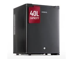 AREBOS 40L Mini koelkast stil compact minibar met slot LED zwart kantoor home