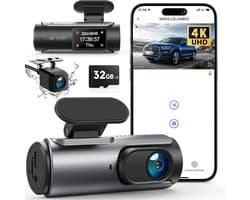 QORA® Dashcam voor Auto Voor en Achter - Dashcam - Zwart - 8cm x 4cm x 5cm