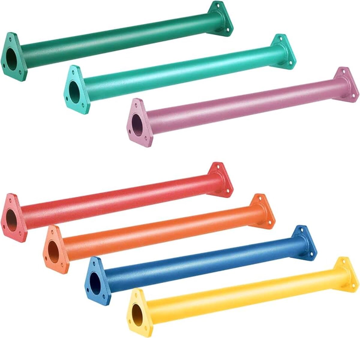 16 Inch 7 Kleuren Stalen Monkey Bars Ladder Sporten Set voor Achtertuin Speeltuin en Kinderen Indoor en Outdoor Klimmen Kit (7 Pack) — afbeelding 1