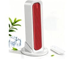 Stille Draagbare USB Torenventilator - Bladloos - 4000mAh Accu - 3 Snelheden - Met Losse Voet En Afstandsbediening - Geschikt Voor Bureau - Slaapkamer En Kamperen - rood