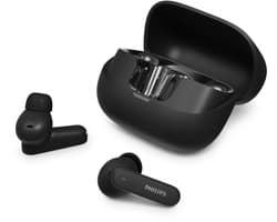 PHILIPS TAT3000BK/00 - True Wireless Oordopjes - Adaptive Noise Cancelling - Bluetooth 6.0 - Tot 48 Uur Batterijduur - 6 Microfoons - Spatial Audio - Auracast™ - Multipoint - IPX4 Spatwaterbestendig - Zwart