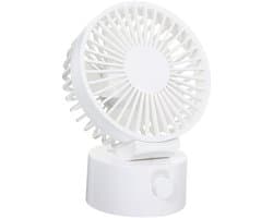 LISM-USB-oplaadbare bureauventilator, wit, oscillerend, draagbaar, Geschikt voor kantoor en op reis.